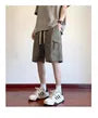 Drawstring Waist Plain Cargo Shorts