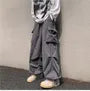 Unisex Drawstring-Waist Cargo Parachute Pants