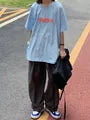 Mid Rise Plain Wide Leg Pants