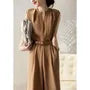 Set: Sleeveless Notch Neck Plain Wide Leg Jumpsuit + Belt