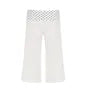 Low Waist Polka Dot Panel Boot-Cut Capri Pants