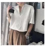 Half-Zip Short-Sleeve Loose T-Shirt