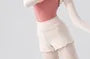 Plain Ribbed Knit Shrug / High Waist Lettuce Edge Dance Shorts / Set