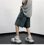 Mid Rise Washed Denim Shorts