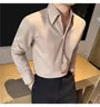 Long-Sleeve Collared Plain Button Up Shirt