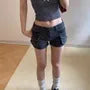Low Waist Denim Hot Pants
