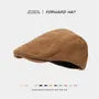 Plain Faux Suede Flat Cap