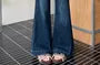 Mid Waist Washed Bell Bottom Jeans