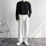 Mid Rise Plain Loose Fit Dress Pants