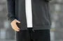 Plus Size Stand Collar Plain Zip Jacket