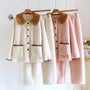 Couple Matching Pajama Set: Collared Fleece Jacket + Pants