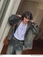 Washed Hooded Zip-Up Denim Jacket / Mid Rise Wide Leg Jeans