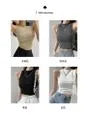 Paneled Mock-Neck Crop Tank Top