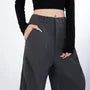 Mid Rise Plain Ruched Fleece-Lined Baggy Slacks (Various Designs)