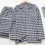 Couple Matching Pajama Set: Gingham Shirt + Pants