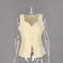 Sleeveless Sweetheart Neck Button-Up Lace Trim Top