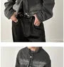 Washed Denim Zip Jacket