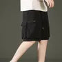 Drawstring Waist Plain Cargo Shorts