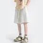 Drawstring Waist Plain Bermuda Sweat Shorts