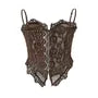 Lace Button-Up Crop Corset Top