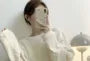 Pajama Set: Long-Sleeve Plain Top + Pants