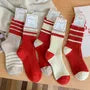 Set of 2 Pairs: Striped Ribbed Socks