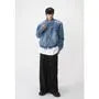 Collared Washed Denim Button Jacket