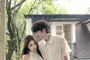Couple Matching Short-Sleeve Dotted Button-Up Shirt / Halter-Neck Ruffled Mini A-Line Dress