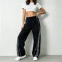 Low Rise Striped Loose-Fit Wide-Leg Sweatpants