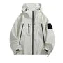 Stand Collar Drawstring Hooded Zip Windbreaker