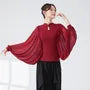 Long-Sleeve Keyhole Plain Dance Top