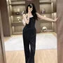 Sleeveless Square Neck Plain Wide Leg Jumpsuit