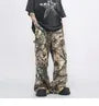 High Waist Camo Print Wide Leg Cargo Pants