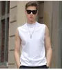 Sleeveless Mock Neck Plain T-Shirt