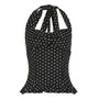 Halter Neck Dotted Ruffled Hem Slim-Fit Tank Top