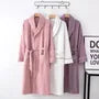 Couple Matching Plain Contrast Trim Tie Waist Pajama Robe (Various Designs)