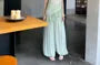 Spaghetti Strap V-Neck Asymmetrical Lace Trim Camisole Top / Mid Rise Plain Harem Pants