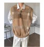 V-Neck Plaid Sweater Vest