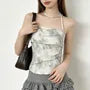 Set: Tie Dye Ruched Crop Tube Top + Skinny Scarf