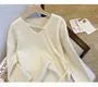 Maternity V-Neck Plain Oversized Sweater
