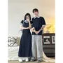 Couple Matching Short-Sleeve Maxi A-Line Polo Dress / Polo Shirt