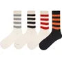 Set of 4: Striped Crew Socks