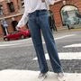 Mid Rise Straight Leg Jeans