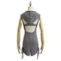 Sleeveless Henley Plain Hooded Drawstring Romper