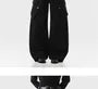 Mid Rise Plain Wide Leg Cargo Pants