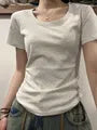 Short Sleeve Plain Slim-Fit Tee