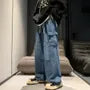 Drawstring Wide-Leg Cargo Jeans