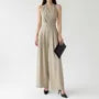 Halter Plain Wide Leg Wrap Jumpsuit