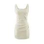 Sleeveless Scoop Neck Plain Ruched Mini Sheath Dress