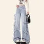 Low Rise Washed Loose-Fit Wide-Leg Jeans